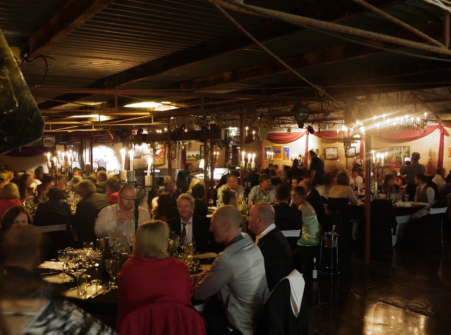 Fine dining in the shearing shed