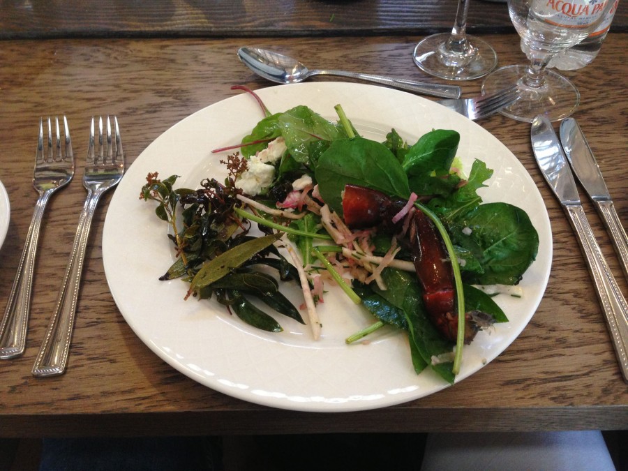 Pemberton marron with radish, fennel and fried quandong leaves