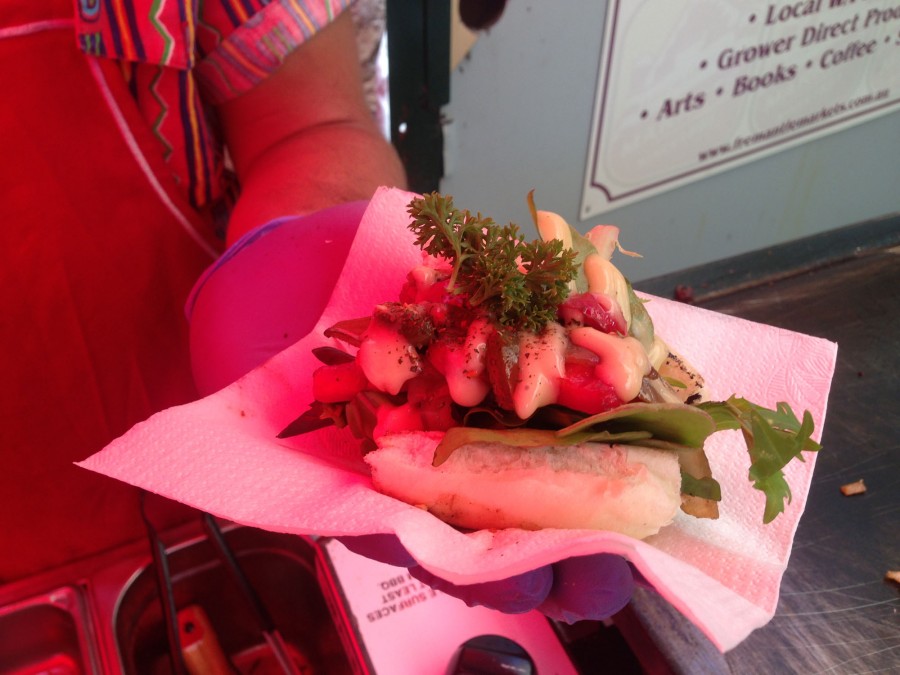 Chicago style hot dog at the Freo Markets