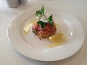 The day started off at York Street Cafe with poached egg and smoked salmon balanced on a potato rosti...